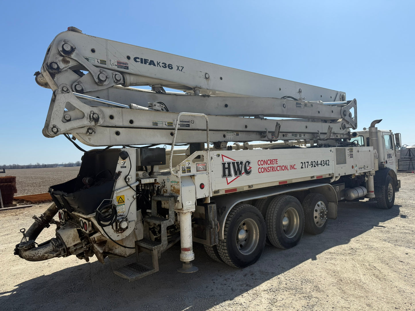 2012 CIFA 36m on 2006 Mack MR688S 8x4 Concrete Pump Truck