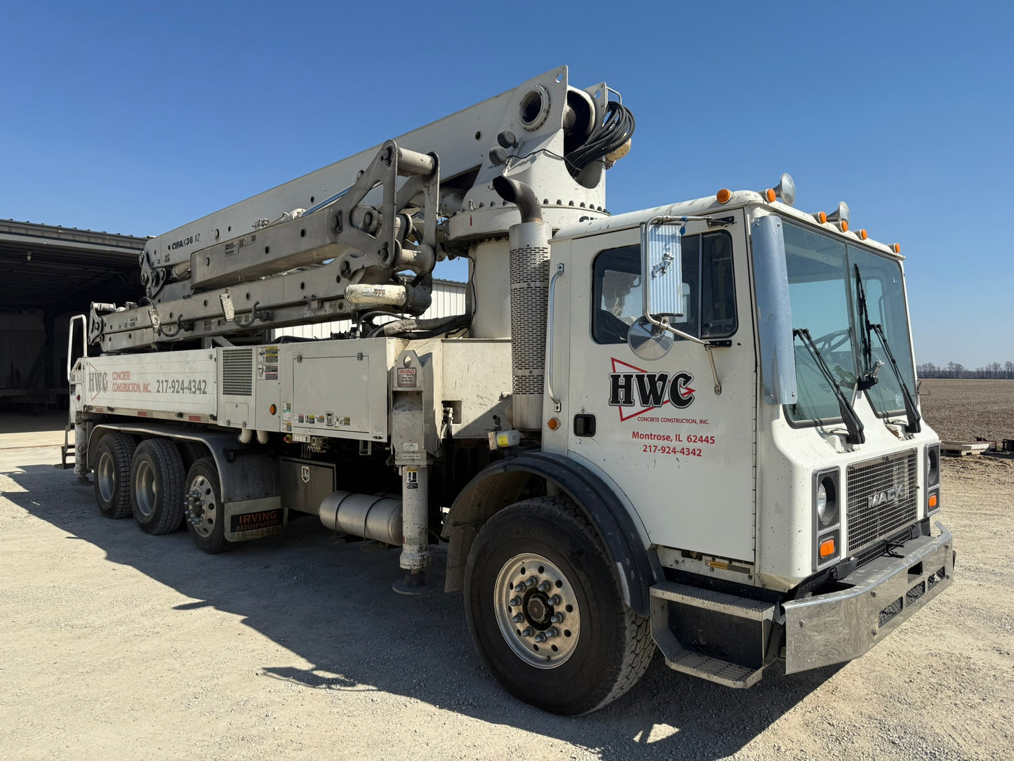 2012 CIFA 36m on 2006 Mack MR688S 8x4 Concrete Pump Truck