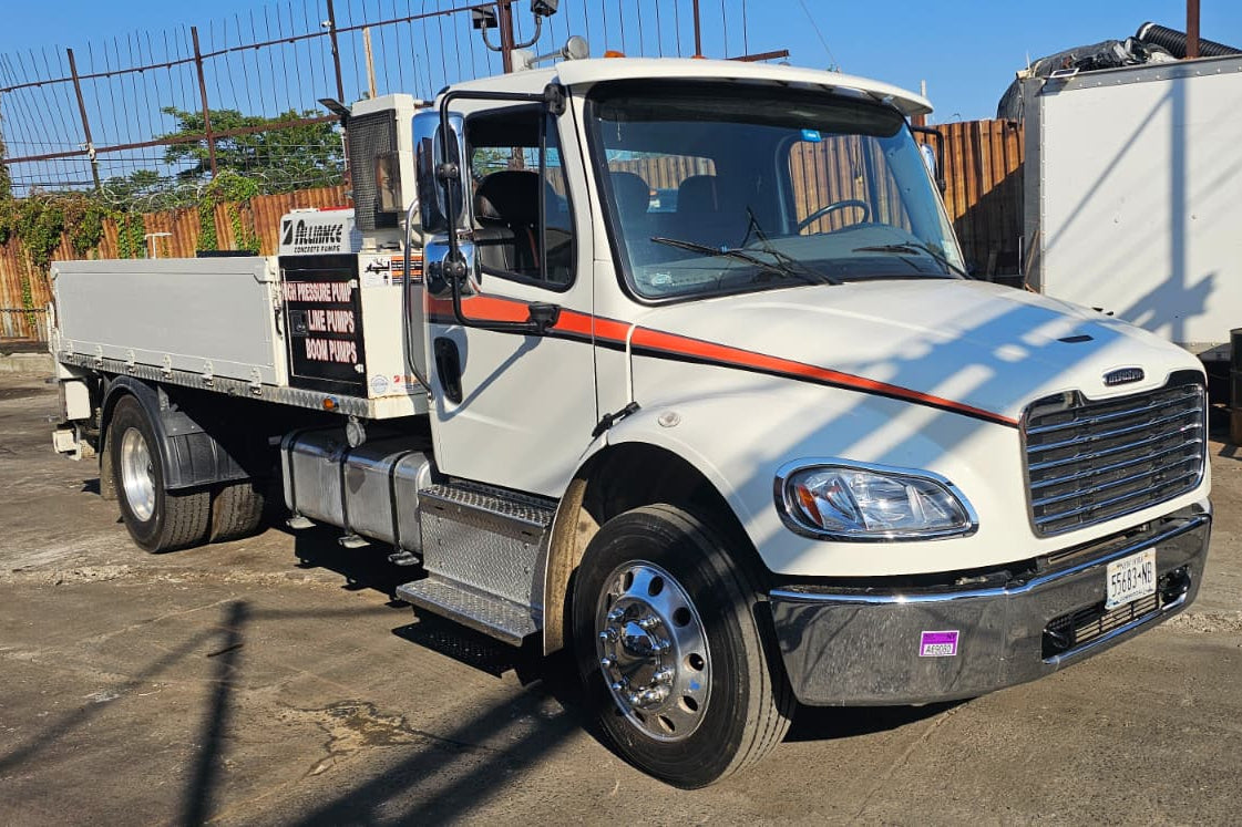 2022 Alliance JMP 60H Concrete Line Pump on 2023 Freightliner M2 Truck