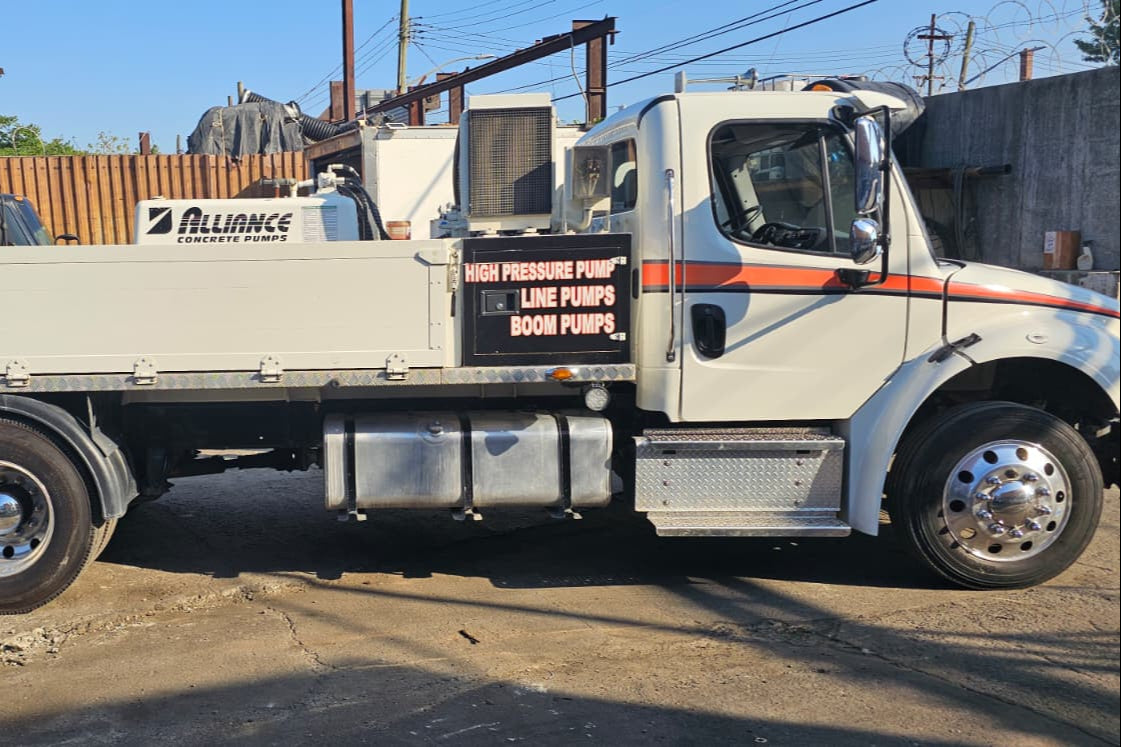 2022 Alliance JMP 60H Concrete Line Pump on 2023 Freightliner M2 Truck