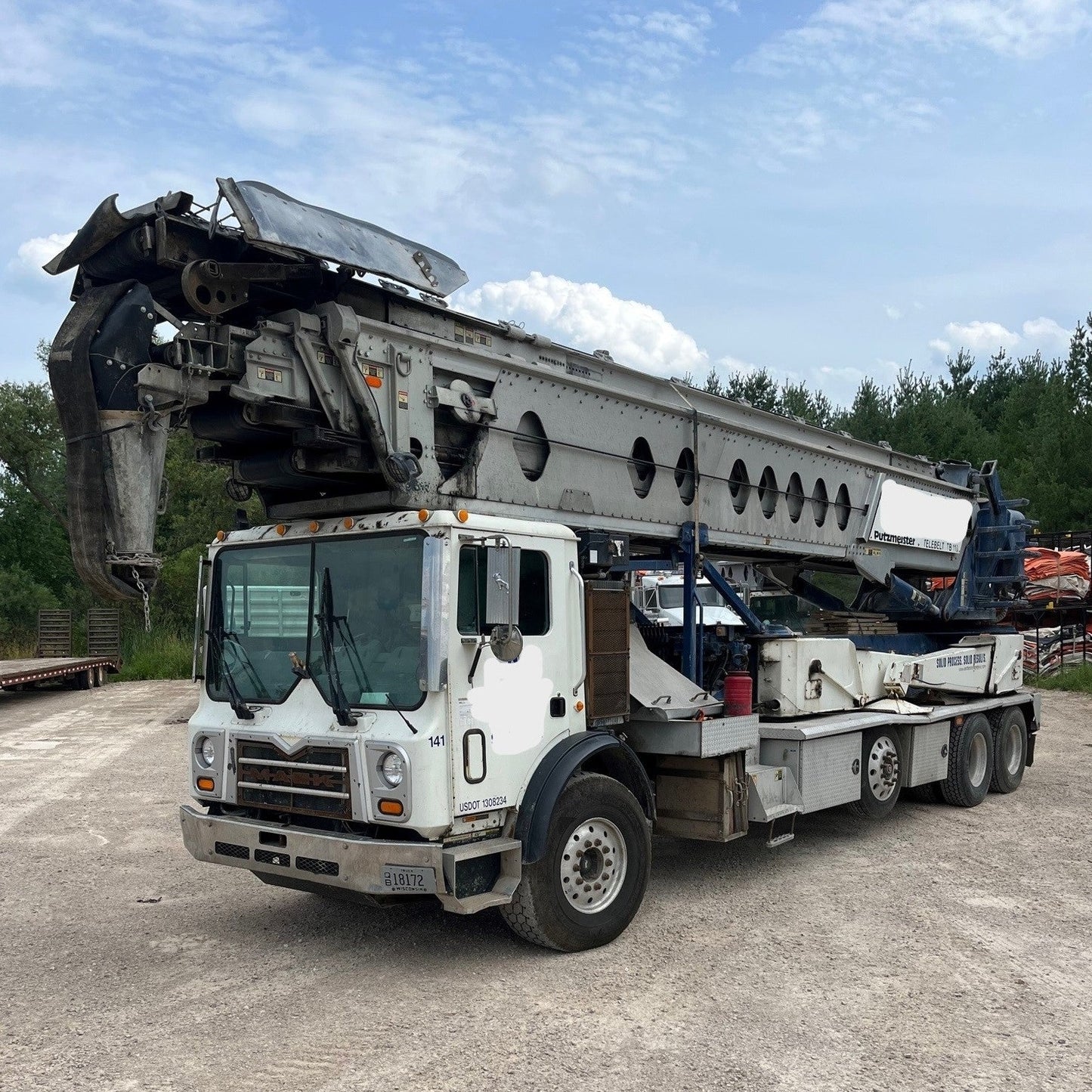 2015 Putzmeister TB110 Concrete Conveyor On 2015 Mack MRU613 8x4