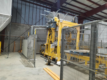 Fully Automated Concrete Block Manufacturing Line (MEC-140 ELEKTRO) + Robotic Palletizing + Wrapping + Batching & Mixing System