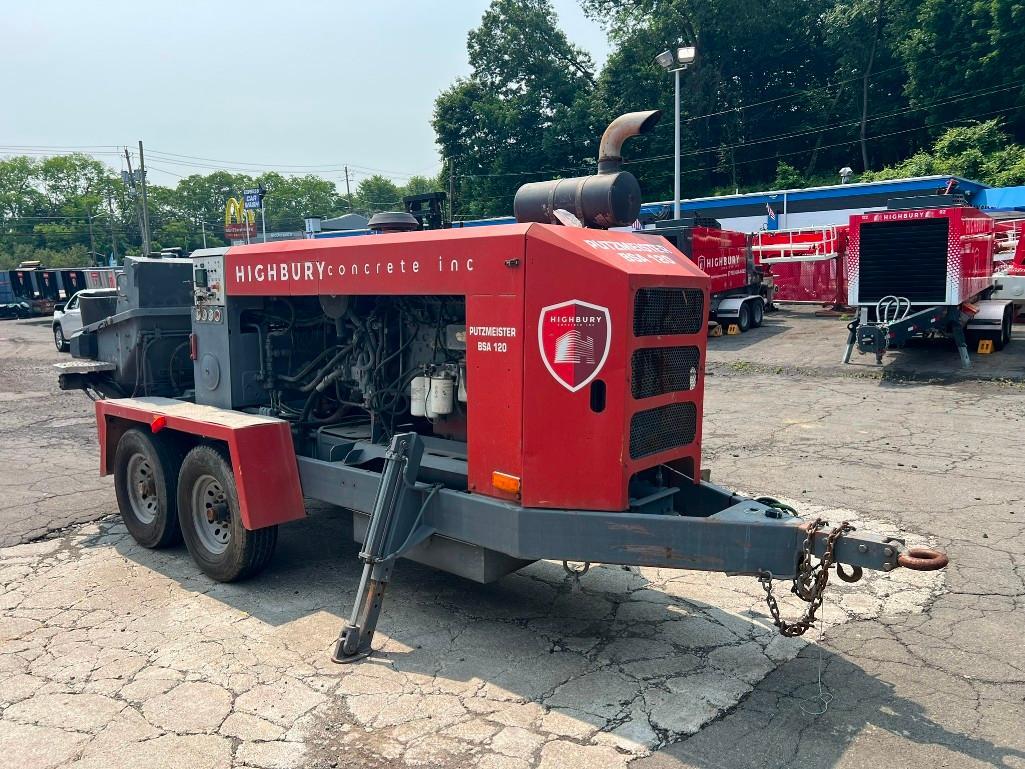 2015 Putzmeister BSA 120-D Trailer Mounted Concrete Pump