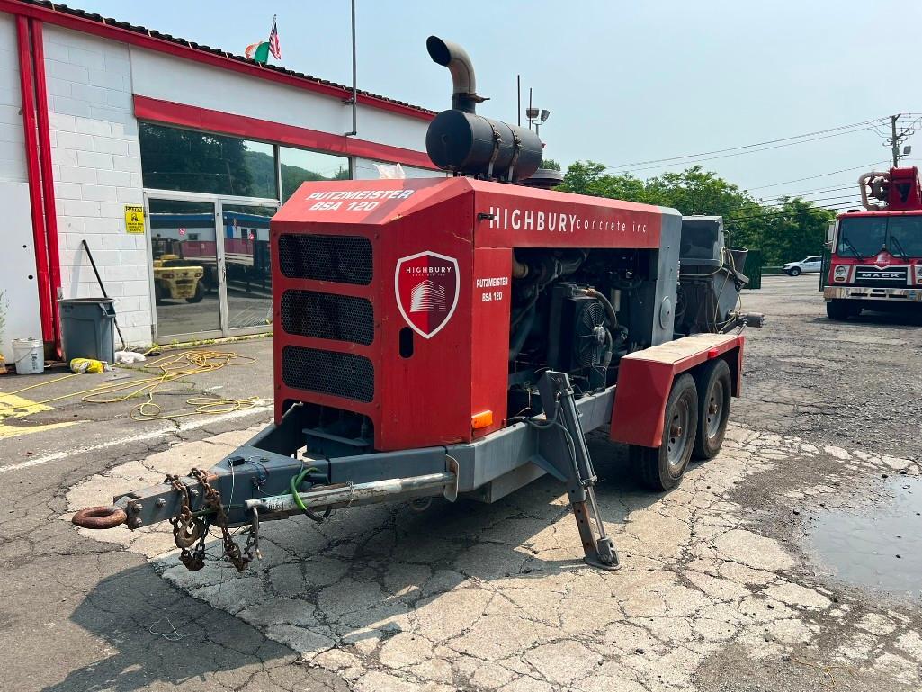 2015 Putzmeister BSA 120-D Trailer Mounted Concrete Pump