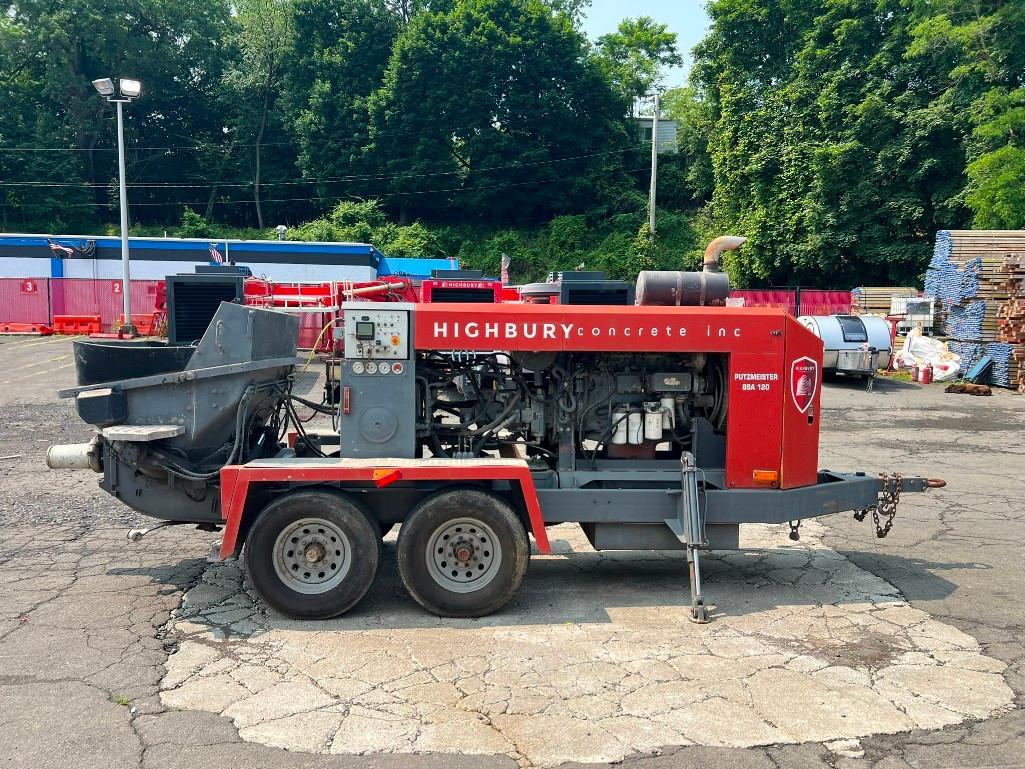 2015 Putzmeister BSA 120-D Trailer Mounted Concrete Pump