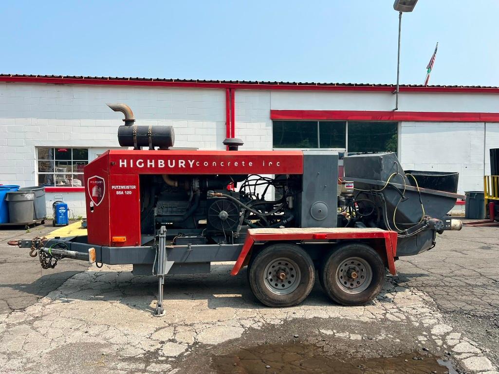 2015 Putzmeister BSA 120-D Trailer Mounted Concrete Pump