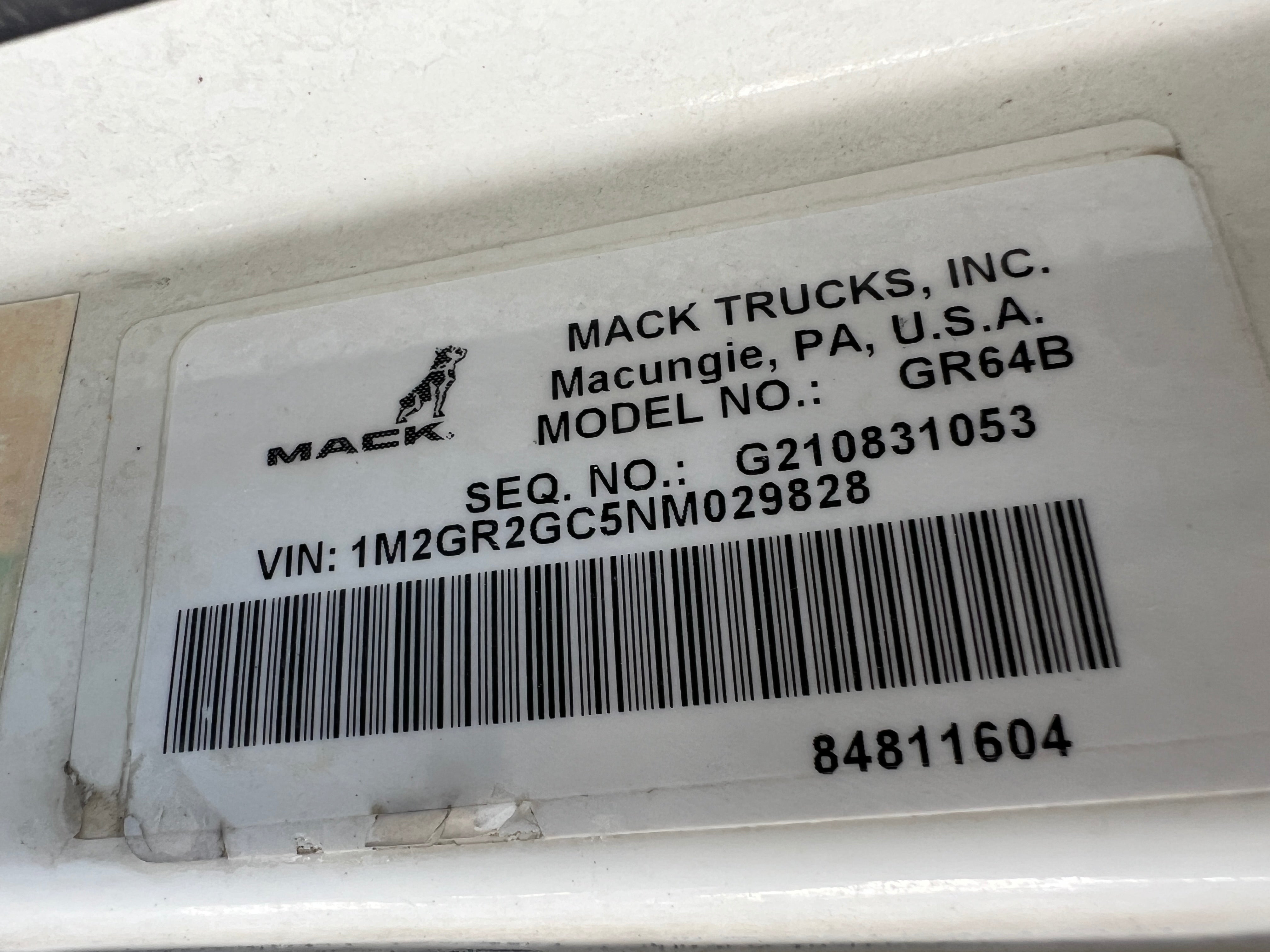 2022 Putzmeister 39m on 2021 Mack Granite Concrete Pump Truck