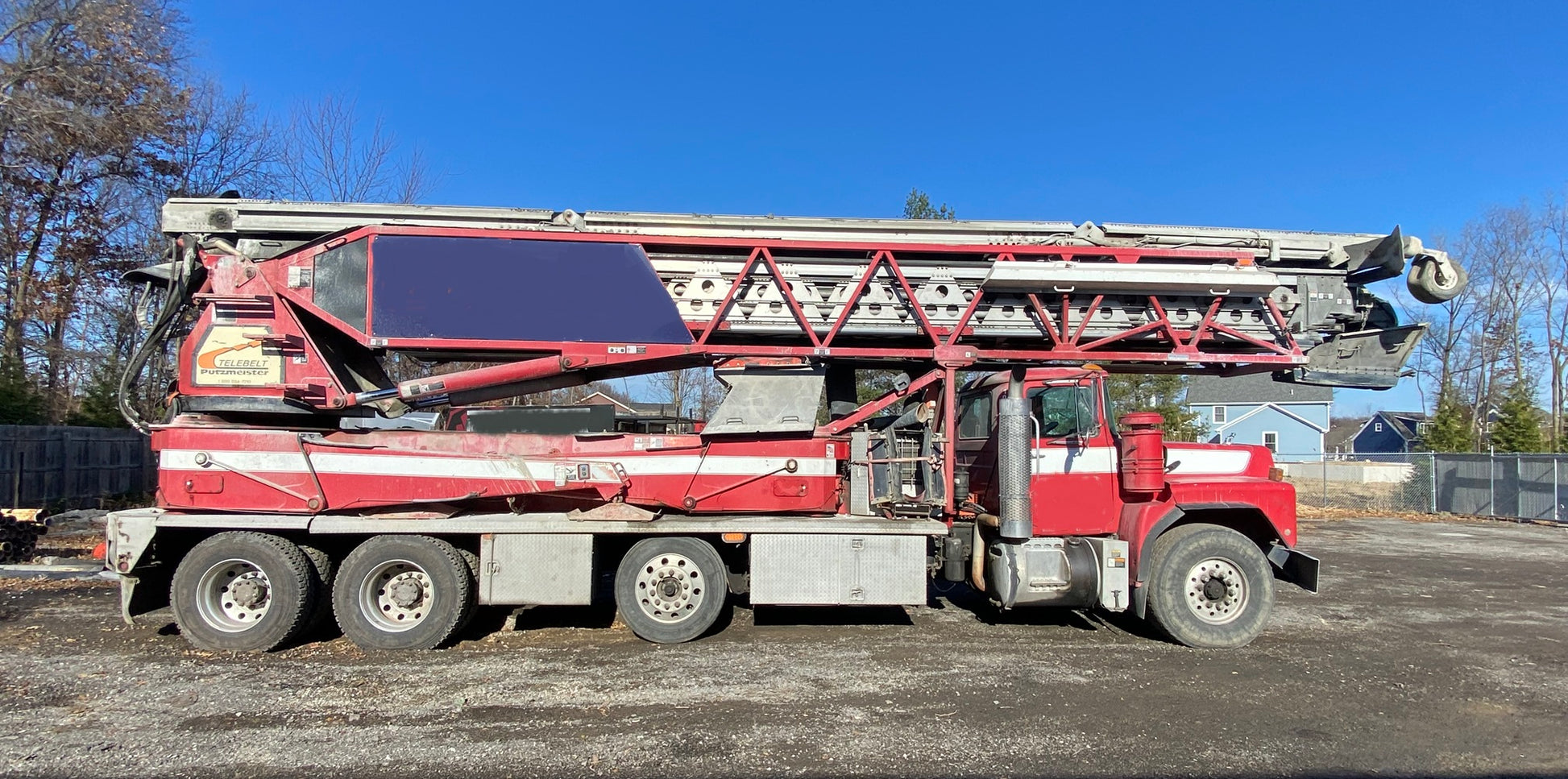 2004 Putzmeister TB-105 Telebelt Conveyor On 2004 Mack RB685 8x4 Truck