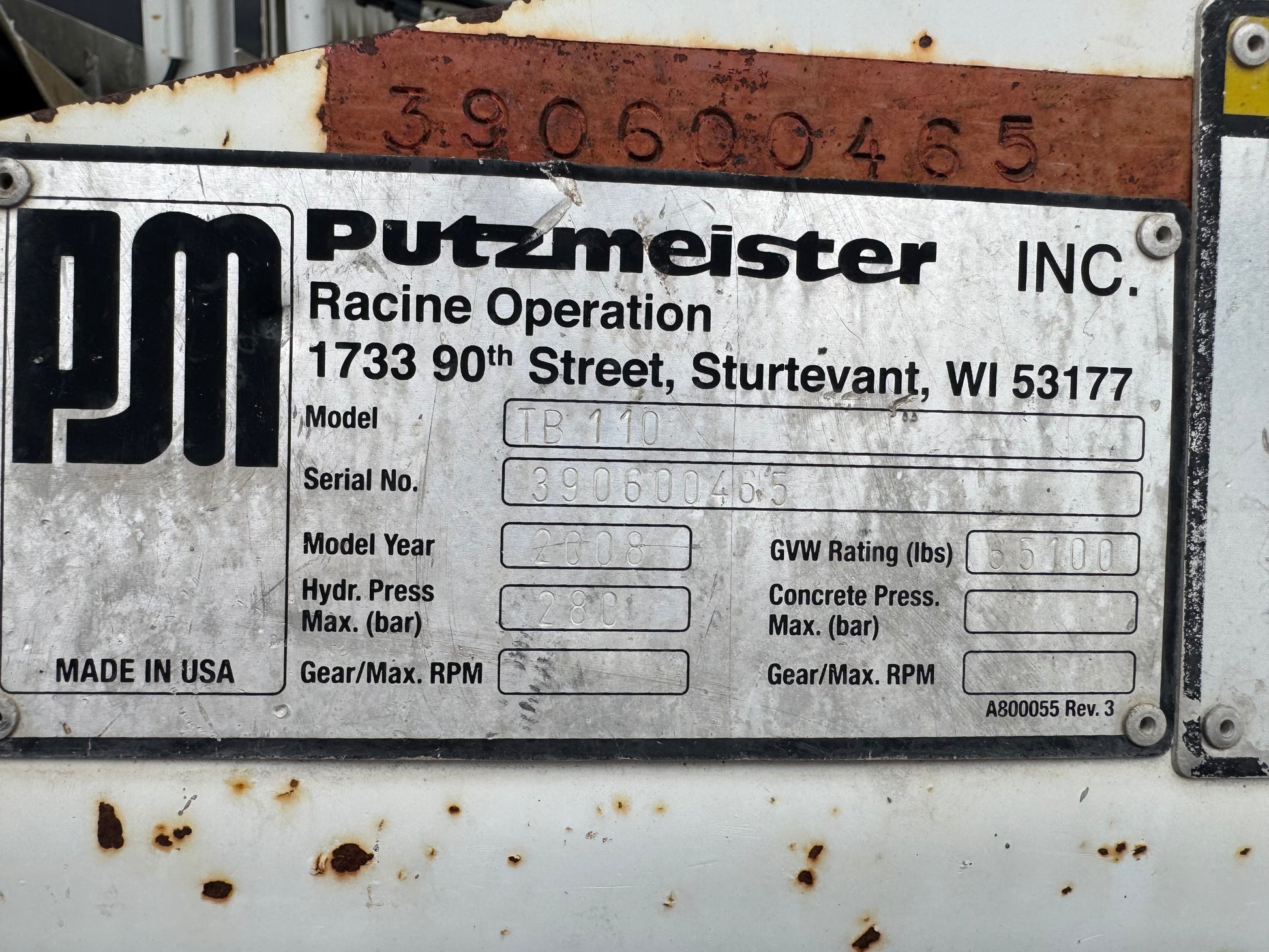 2008 Putzmeister TB-110 Telebelt Conveyor On 2007 American LaFrance Condor Truck
